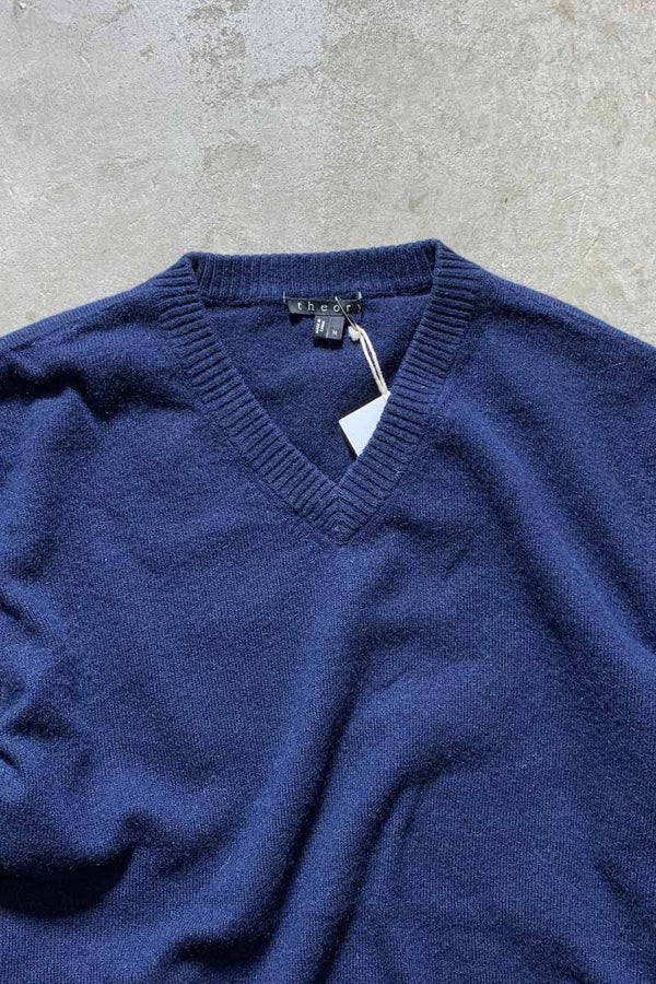 V-NECK CASHMERE KNIT SWEATER / NAVY [SIZE: M USED]