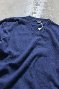 V-NECK CASHMERE KNIT SWEATER / NAVY [SIZE: M USED]