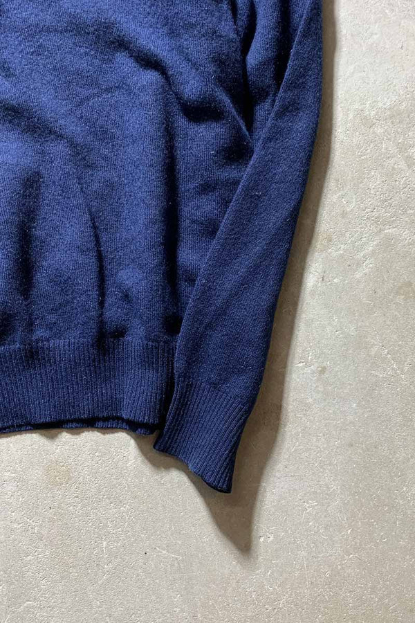 V-NECK CASHMERE KNIT SWEATER / NAVY [SIZE: M USED]