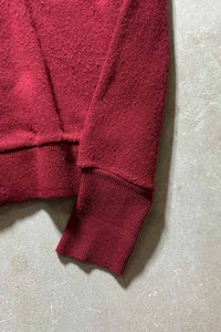 MADE IN USA 90'S ACRYLIC KNIT CARDIGAN / BURGUNDY [SIZE: M USED]