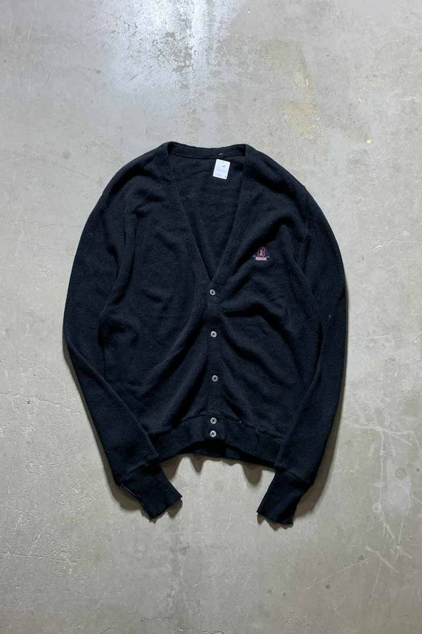 ONE POINT ACRYLIC KNIT CARDIGAN / BLACK [SIZE: XL USED]
