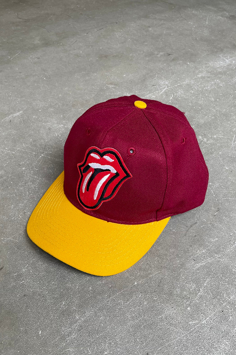 90'S ROLLING STONES 6 PANEL CAP / RED [ONE SIZE USED]