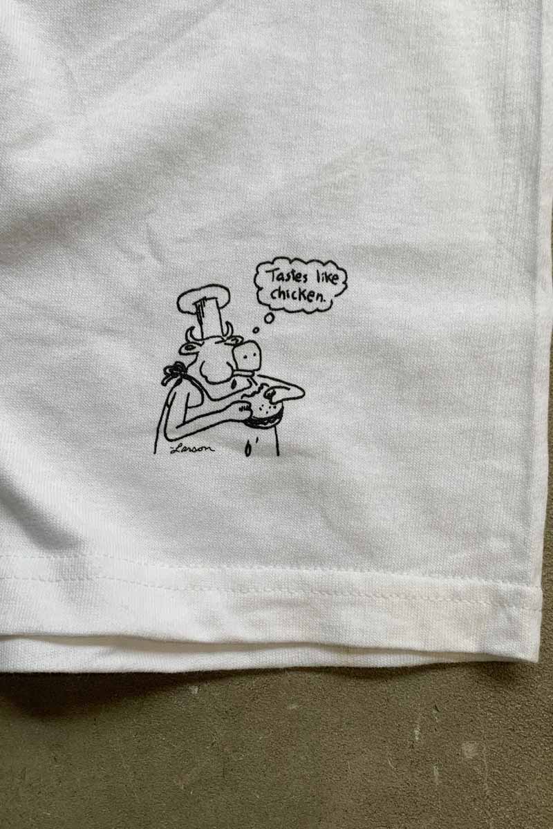 MADE IN USA 90'S S/S MESSAGE COW PRINT T-SHIRT / WHITE [SIZE: XL DEADSTOCK/NOS]