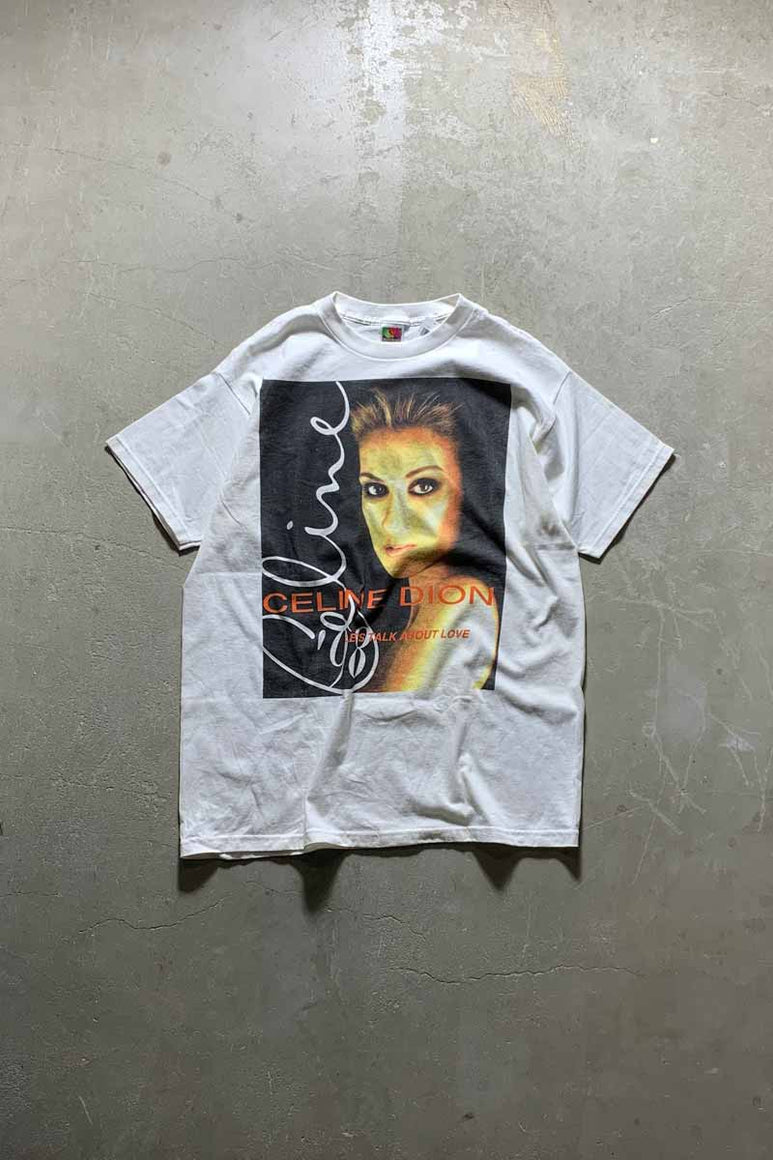 MADE IN MEXICO 98'S S/S CELINE DION PRINT MUSIC T-SHIRT / WHITE [SIZE: XL USED]