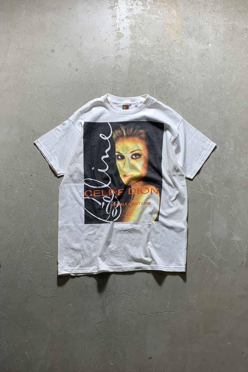 MADE IN MEXICO 98'S S/S CELINE DION PRINT MUSIC T-SHIRT / WHITE [SIZE: XL  USED]