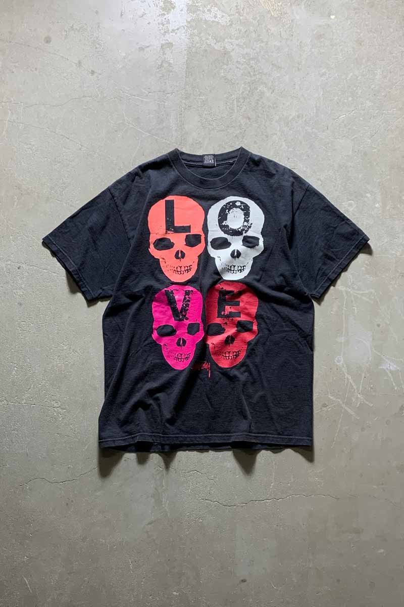 MADE IN MEXICO EARLY 00'S S/S SKULL PRINT T-SHIRT / BLACK [SIZE: L USED]