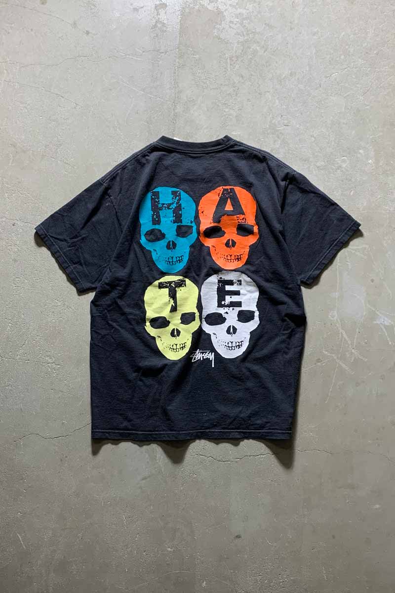 MADE IN MEXICO EARLY 00'S S/S SKULL PRINT T-SHIRT / BLACK [SIZE: L USED]