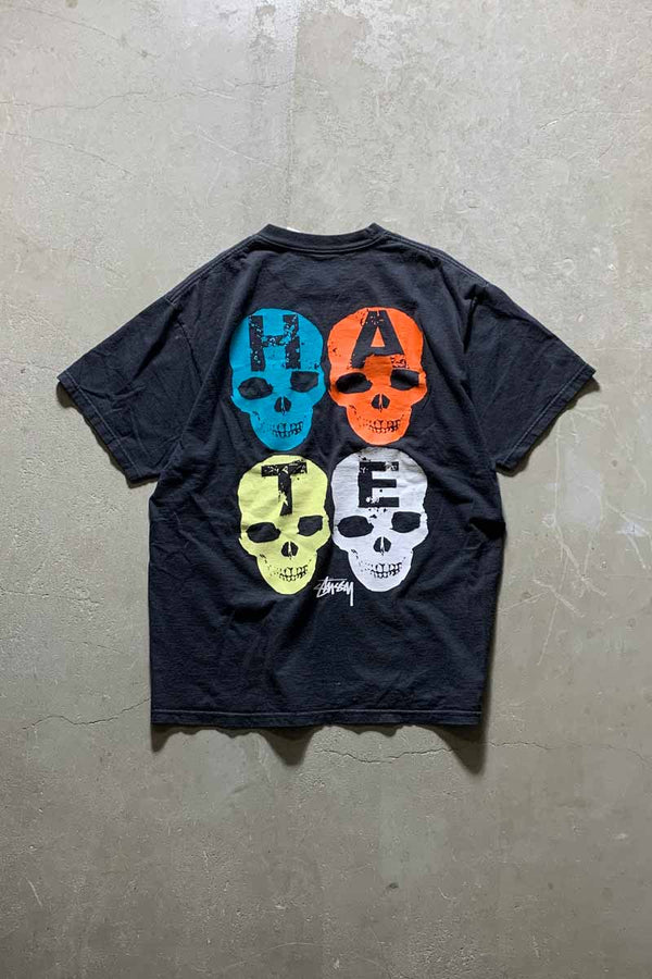 MADE IN MEXICO EARLY 00'S S/S SKULL PRINT T-SHIRT / BLACK [SIZE: L USED]