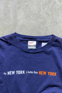 MADE IN MEXICO Y2K EARLY 00'S NEW YORK PRINT T-SHIRT /  NAVY [SIZE: XL USED]