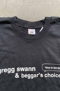 MADE IN USA 90'S S/S GREGG SWANN & BEGGAR'S CHOICE PRINT BAND T-SHIRT / BLACK [SIZE: XL DEADSTOCK/NOS]