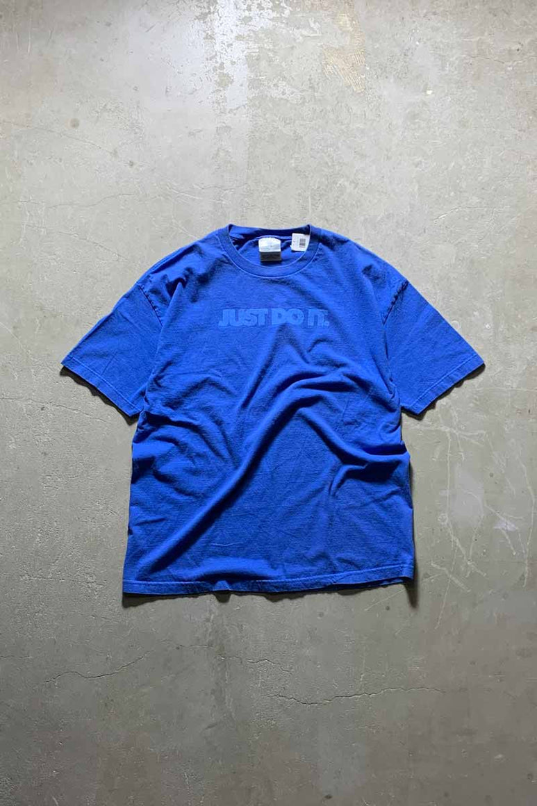 Y2K EARLY 00'S S/S JUST DO IT PRINT T-SHIRT /  BLUE [SIZE: XL USED]