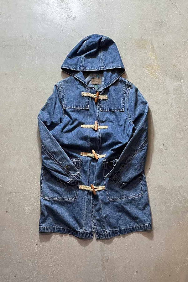 90'S DENIM DUFFEL COAT / INDIGO [SIZE: S USED]