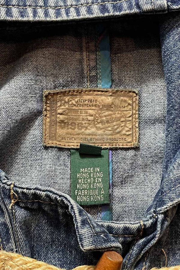 90'S DENIM DUFFEL COAT / INDIGO [SIZE: S USED]