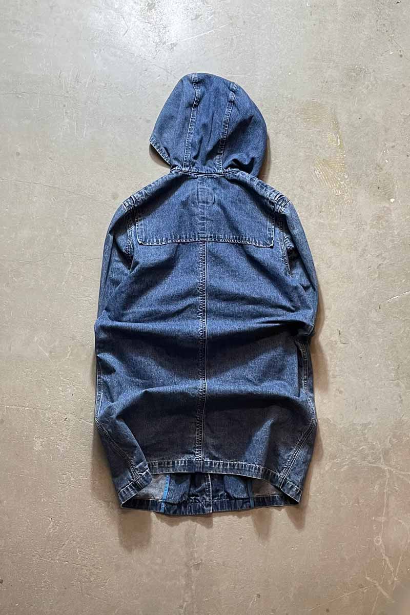 90'S DENIM DUFFEL COAT / INDIGO [SIZE: S USED]