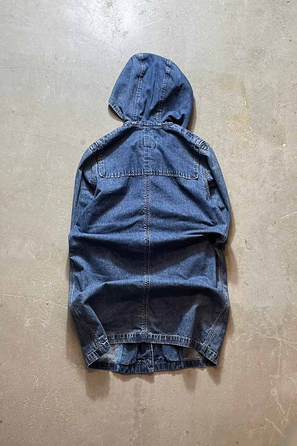 90'S DENIM DUFFEL COAT / INDIGO [SIZE: S USED]