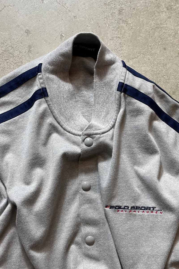90'S SNAP BUTTON TRACK JACKET / GREY [SIZE: L USED]