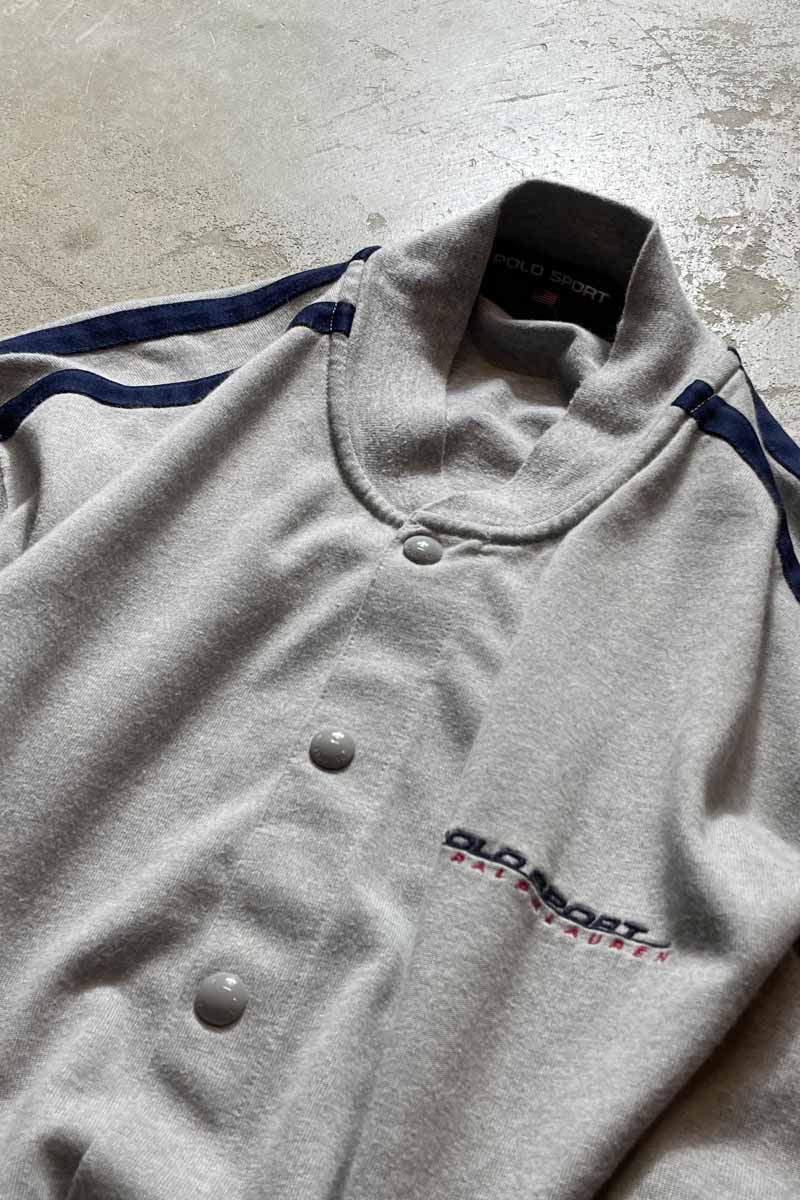 90'S SNAP BUTTON TRACK JACKET / GREY [SIZE: L USED]