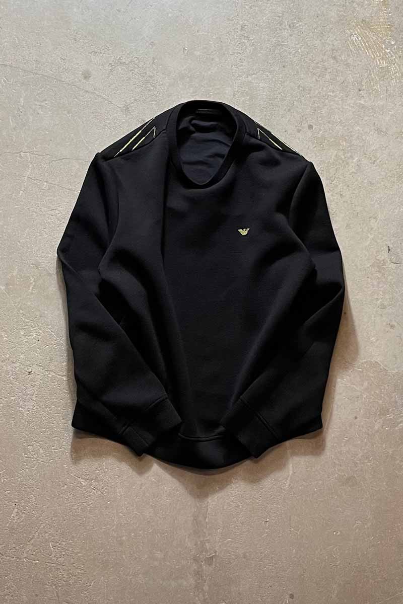 BACK EMBROIDERY SWEAT SHIRT / BLACK [SIZE:L USED]