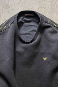 BACK EMBROIDERY SWEAT SHIRT / BLACK [SIZE:L USED]