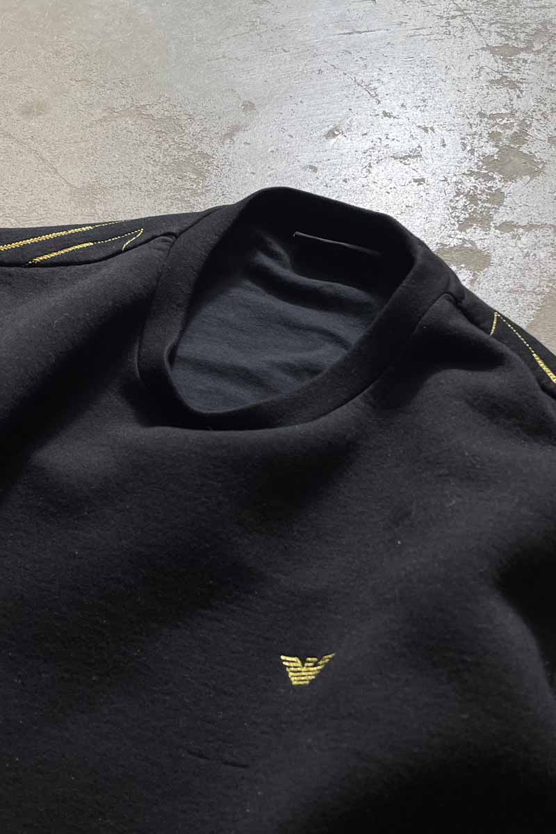 BACK EMBROIDERY SWEAT SHIRT / BLACK [SIZE:L USED]