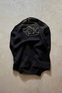 BACK EMBROIDERY SWEAT SHIRT / BLACK [SIZE:L USED]