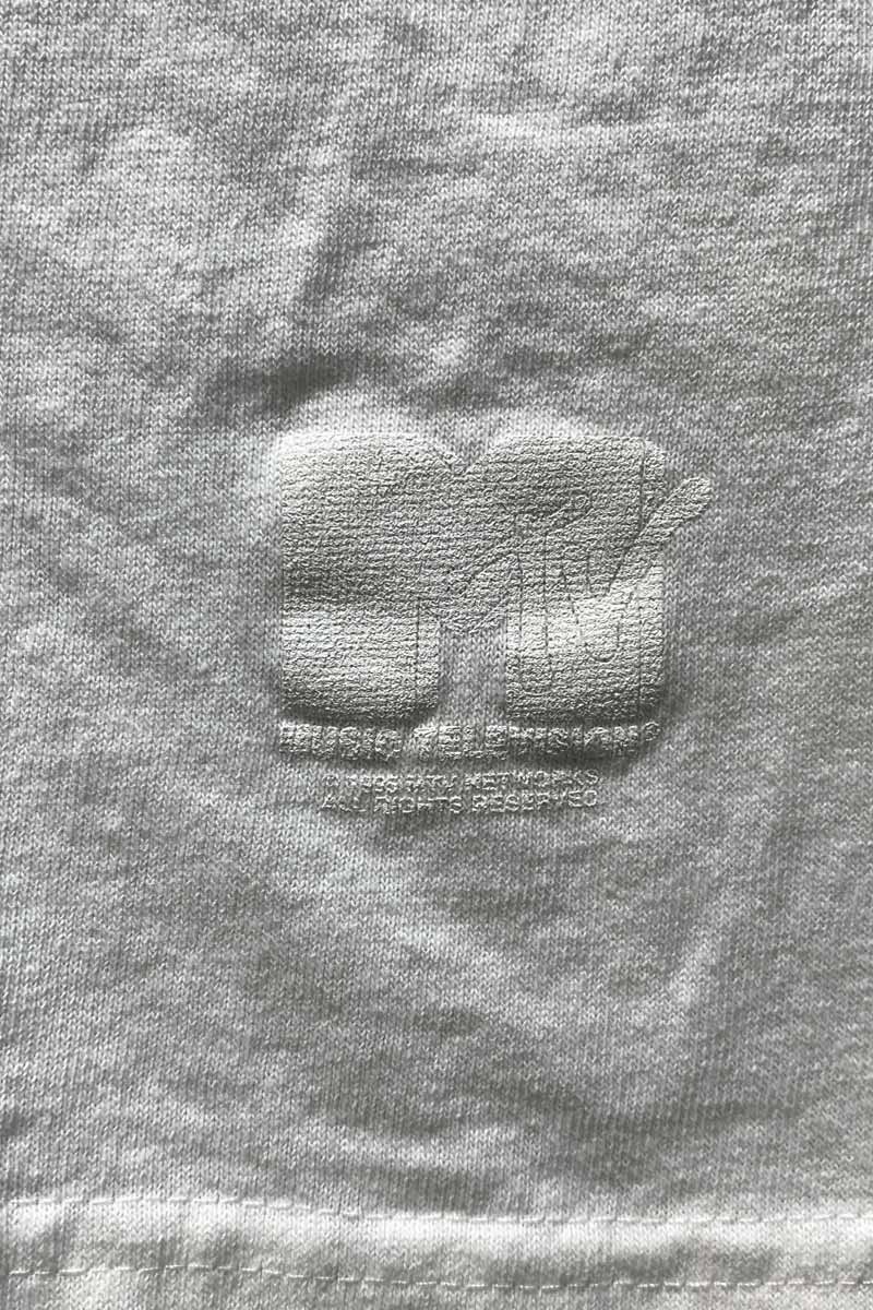 MADE IN USA 95'S S/S MTV RINGER T-SHIRT / WHITE / BLACK [SIZE: XL USED]