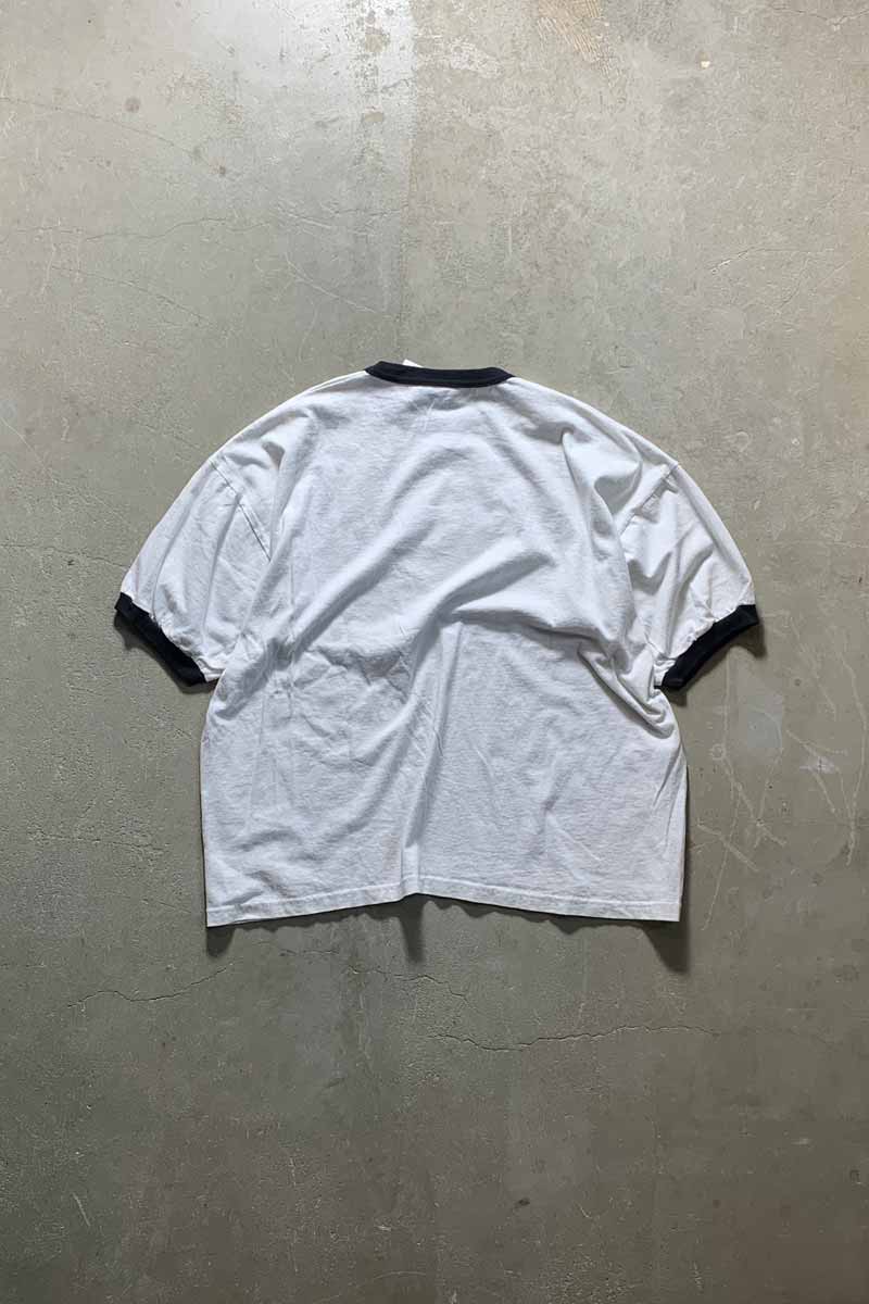 MADE IN USA 95'S S/S MTV RINGER T-SHIRT / WHITE / BLACK [SIZE: XL USED]