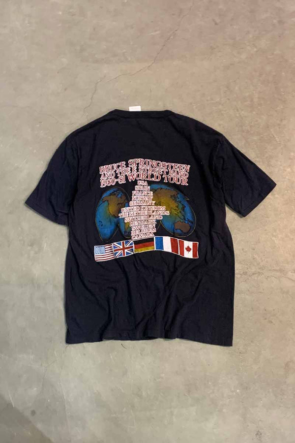 MADE IN USA 80'S S/S BRUCE SPRINGSTEEN PRINT TOUR BAND T-SHIRT / BLACK [SIZE: XL USED]