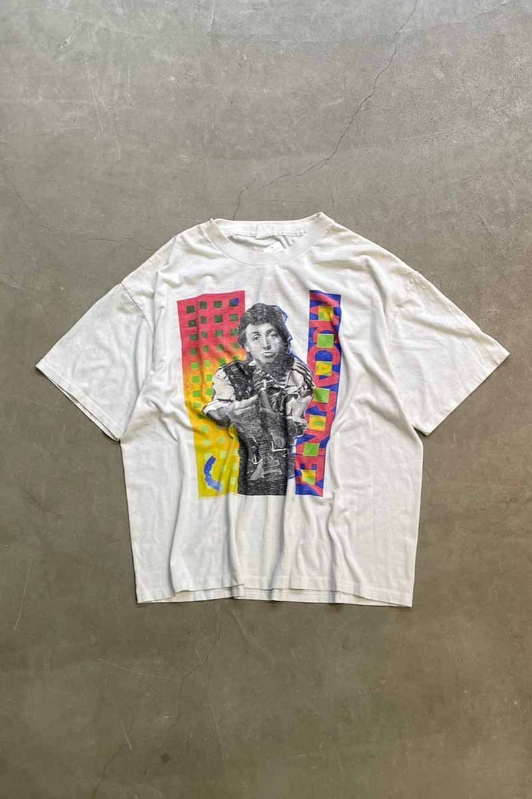 MADE IN USA 89'S S/S PAUL MCCARTNEY PRINT TOUR BAND T-SHIRT / WHITE [SIZE: L USED]