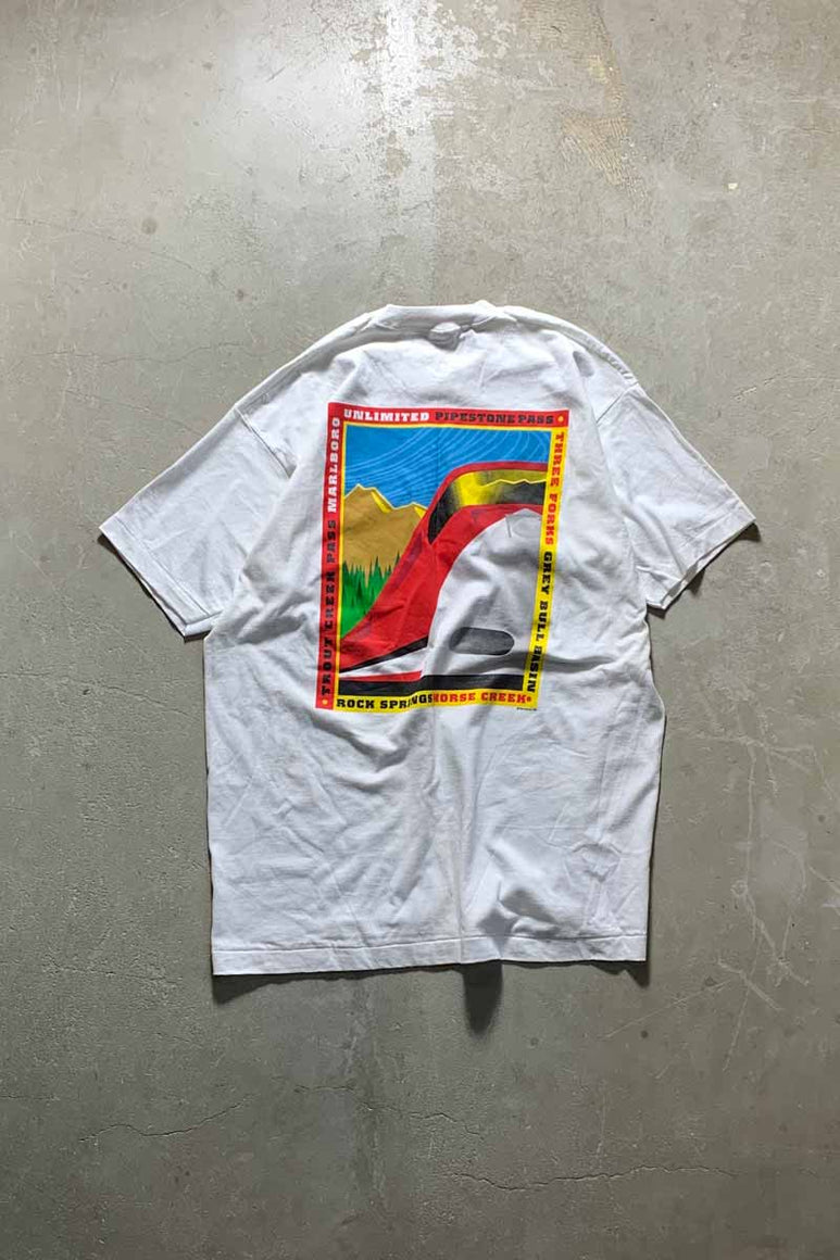 MADE IN USA 96'S S/S MARLBORO ART BACK PRINT ADVERTISING T-SHIRT / WHITE [SIZE: XL USED]