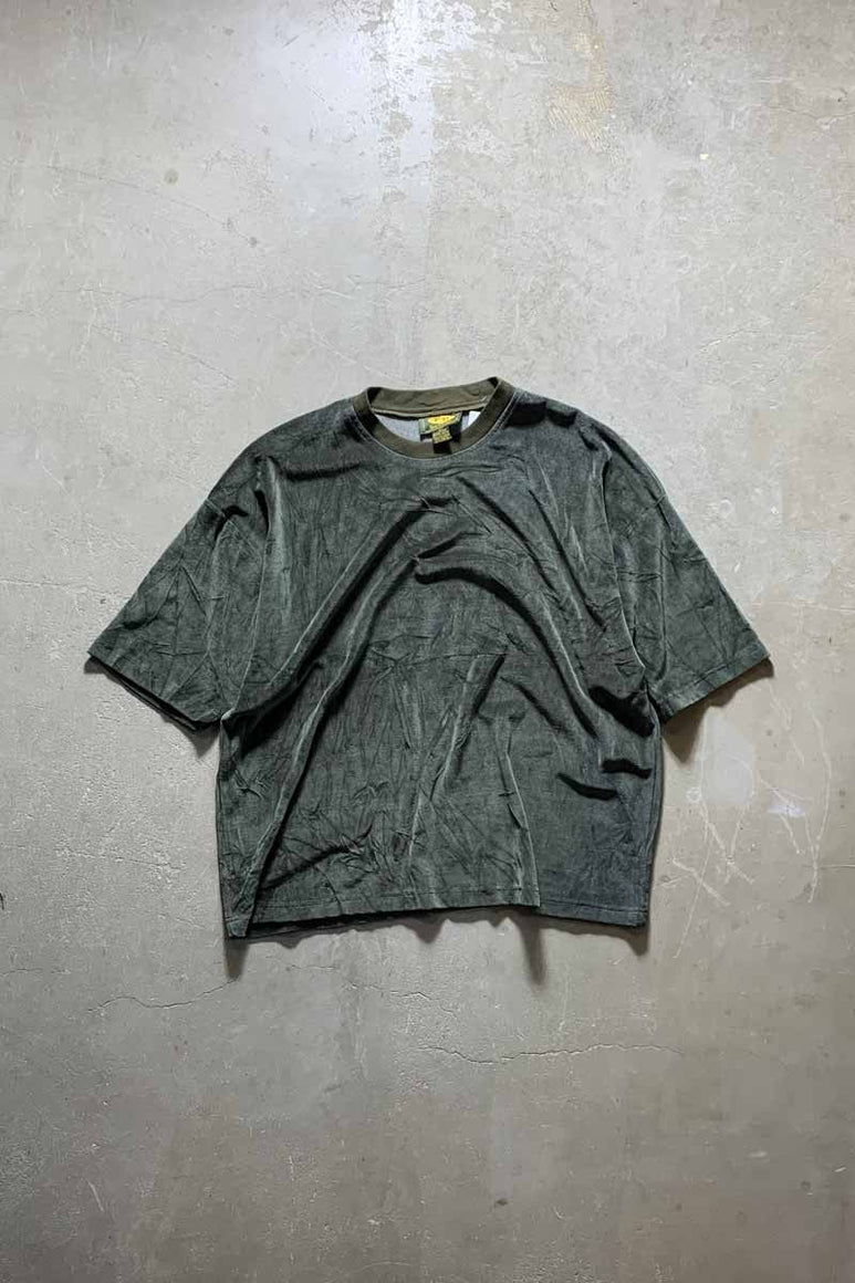 90'S S/S VELOR T-SHIRT /  OLIVE [SIZE: L USED]