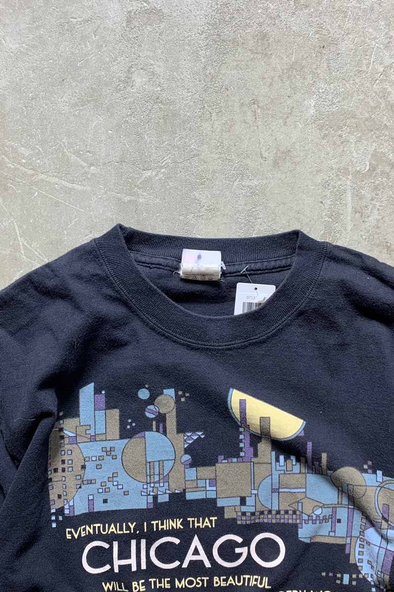 S/S CHICAGO PRINT T-SHIRT / BLACK [SIZE: M USED]