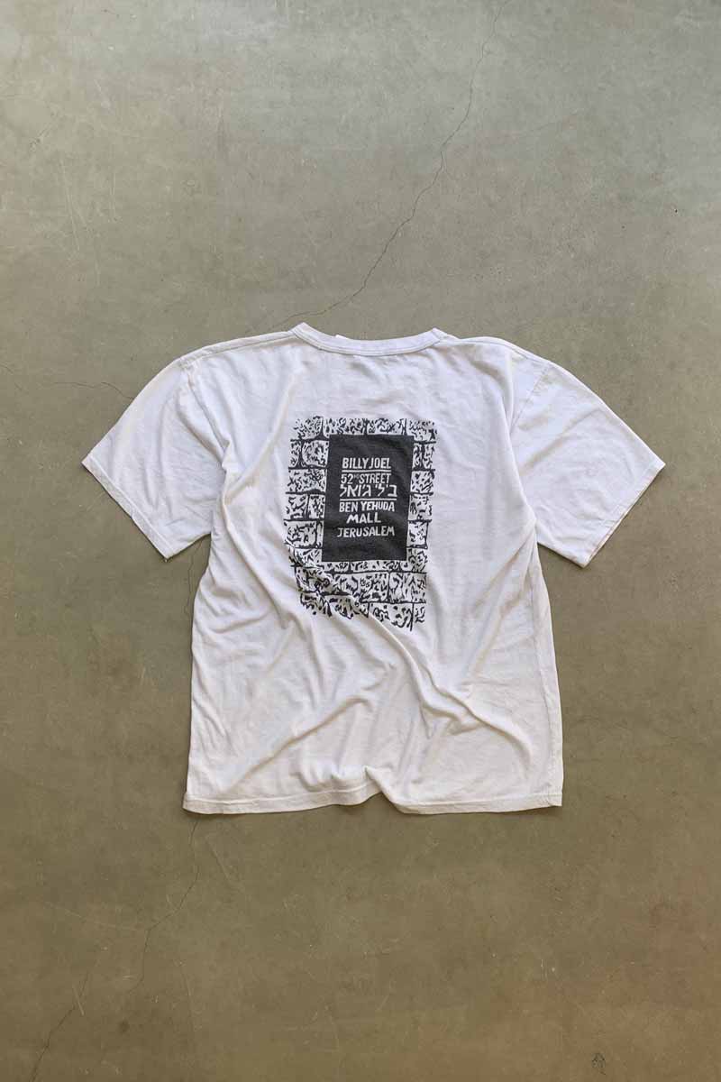 MADE IN USA 80'S S/S BILLY JOEL PRINT MUSIC T-SHIRT / WHITE [SIZE: L USED]