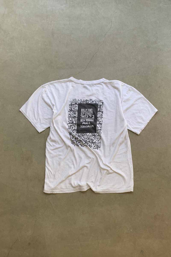 MADE IN USA 80'S S/S BILLY JOEL PRINT MUSIC T-SHIRT / WHITE [SIZE: L USED]