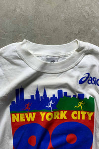 MADE IN CANADA 99'S S/S NEW YORK MARATHON PRINT T-SHIRT / WHITE [SIZE: XL USED]