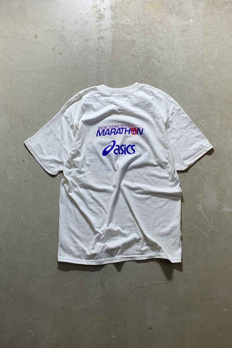 MADE IN CANADA 99'S S/S NEW YORK MARATHON PRINT T-SHIRT / WHITE [SIZE: XL USED]