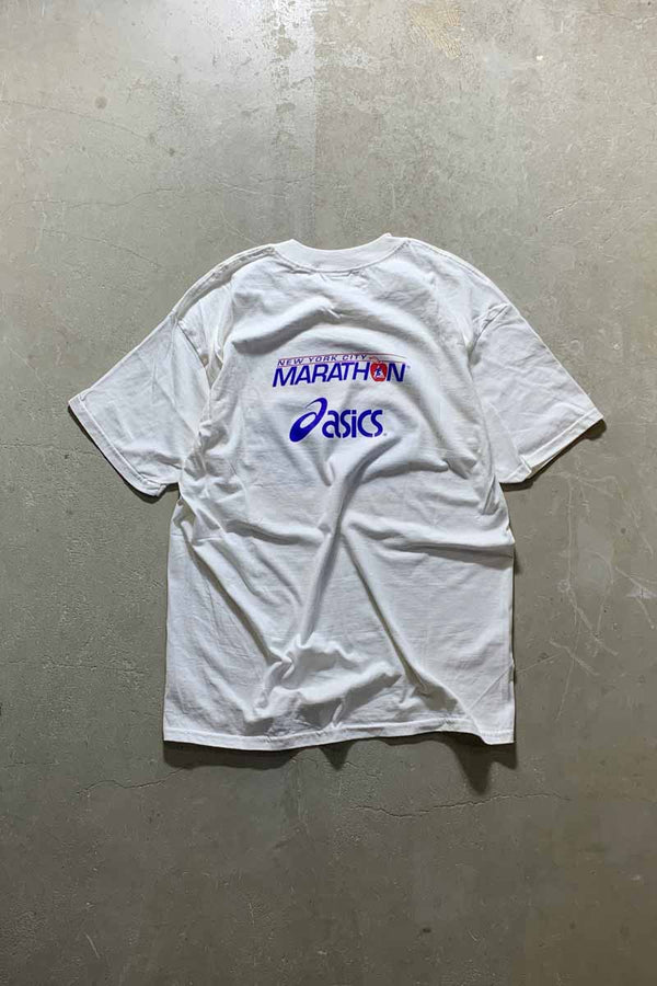 MADE IN CANADA 99'S S/S NEW YORK MARATHON PRINT T-SHIRT / WHITE [SIZE: XL USED]