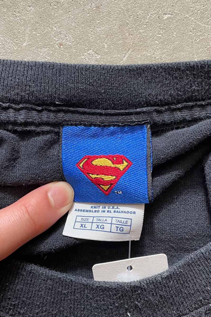 90'S SUPERMAN PRINT T-SHIRT/ BLACK [SIZE: XL USED]