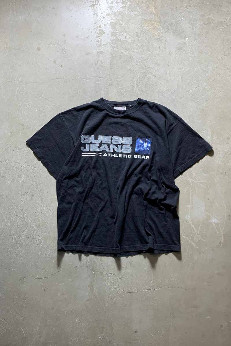 MADE IN USA 90'S S/S LOGO PRINT T-SHIRT /  BLACK [SIZE: XL USED]
