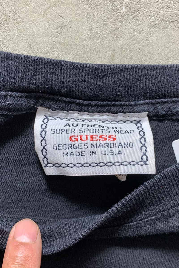 MADE IN USA 90'S S/S LOGO PRINT T-SHIRT / BLACK [SIZE: XL USED]