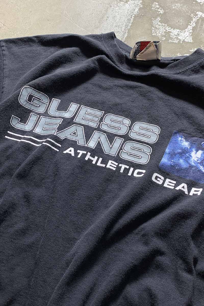 MADE IN USA 90'S S/S LOGO PRINT T-SHIRT / BLACK [SIZE: XL USED]