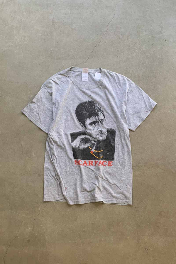 00s SCARFACE PRINT MOVIE T-SHIRT / GRAY [SIZE: L USED]
