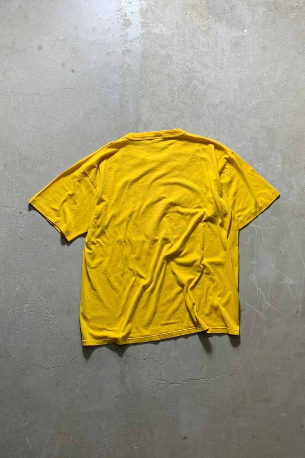 MADE IN USA 80'S S/S BULLDOGS PRINT ANIMAL T-SHIRT / YELLOW [SIZE: XL USED]