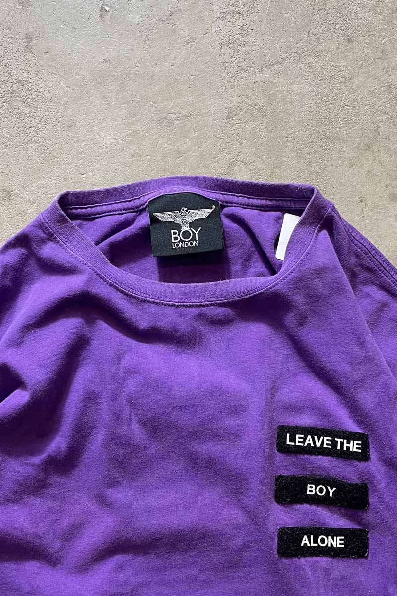 LEAVE THE BOY ALONE T-SHIRT / PURPLE [SIZE: S USED]