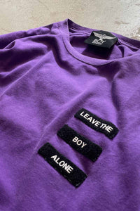 LEAVE THE BOY ALONE T-SHIRT / PURPLE [SIZE: S USED]