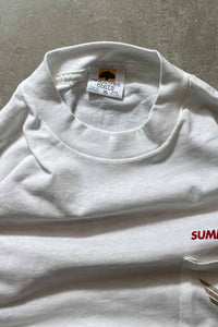 MADE IN USA 92'S WINSTON ADVERTISING POCKET T-SHIRT SINGLE STITCH / WHITE [SIZE: XL USED]
