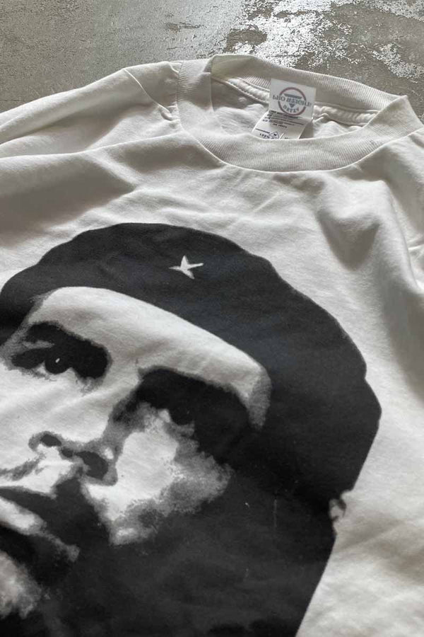 MADE IN USA Y2K EARLY 00'S CHE GUEVARA PRINT T-SHIRT / WHITE [SIZE: M USED]