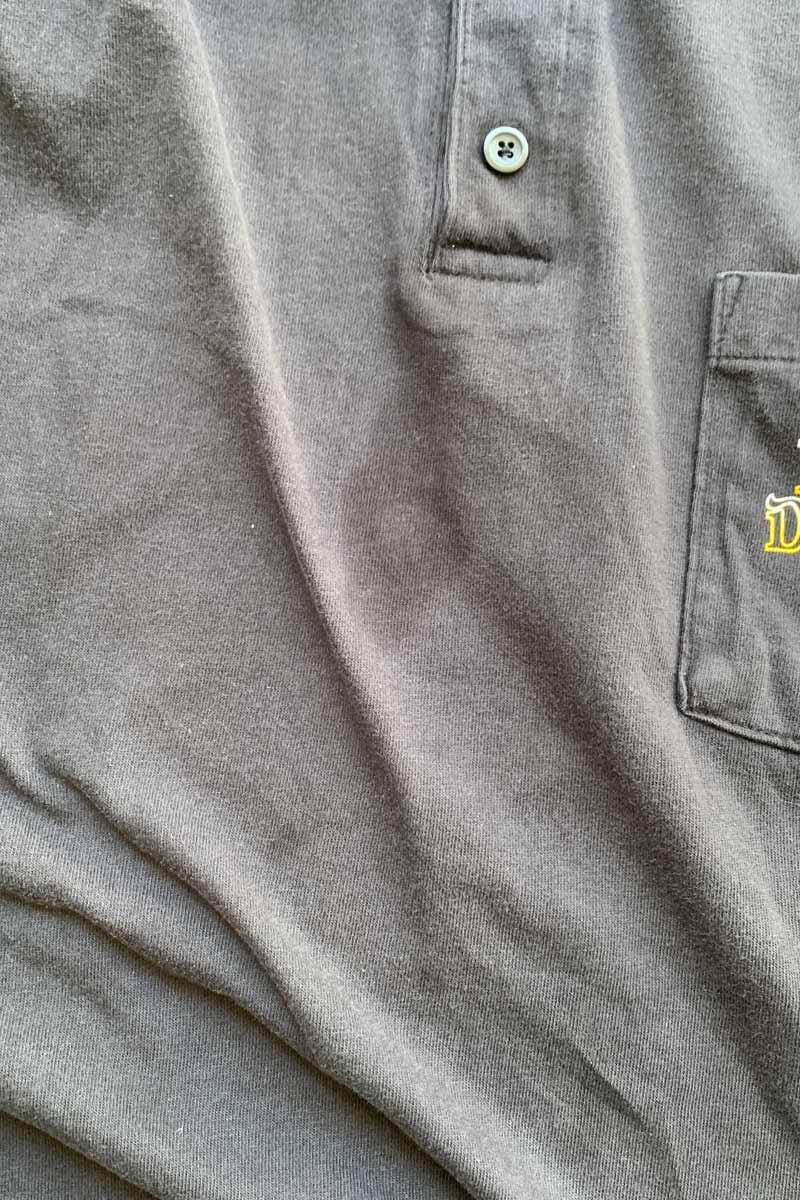 MADE IN USA 90'S FLAME DESIGN POLO SHIRT / BLACK [SIZE: XL USED]