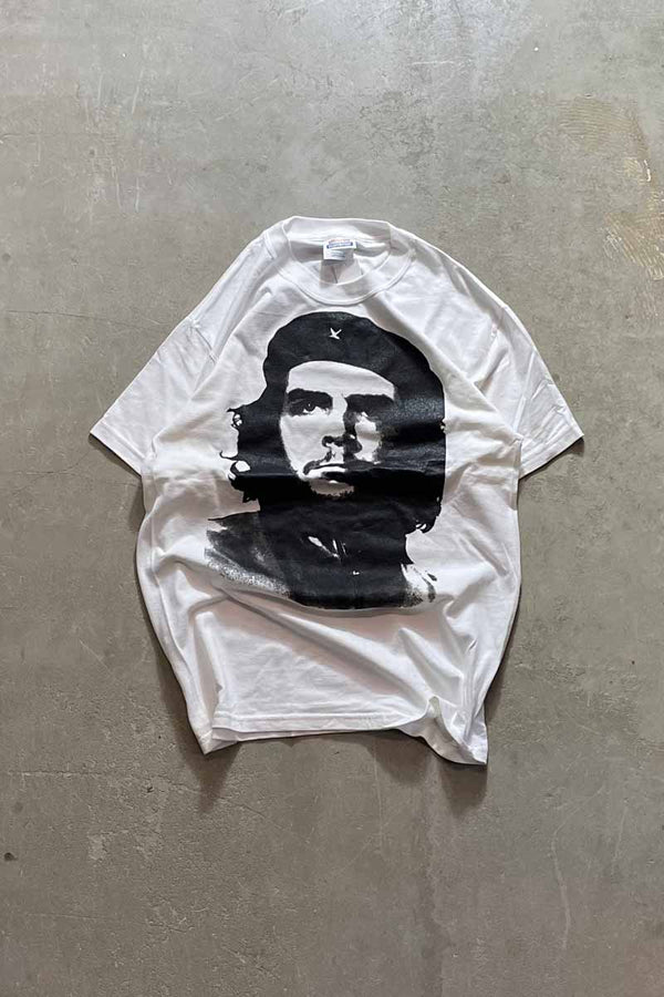MADE IN USA Y2K EARLY 00'S CHE GUEVARA PRINT T-SHIRT / WHITE [SIZE: S USED]
