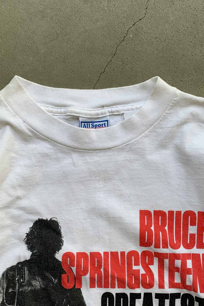 MADE IN USA 99'S S/S BRUCE SPRINGSTEEN PRINT BAND T-SHIRT / WHITE [SIZE: L DEADSTOCK/NOS]